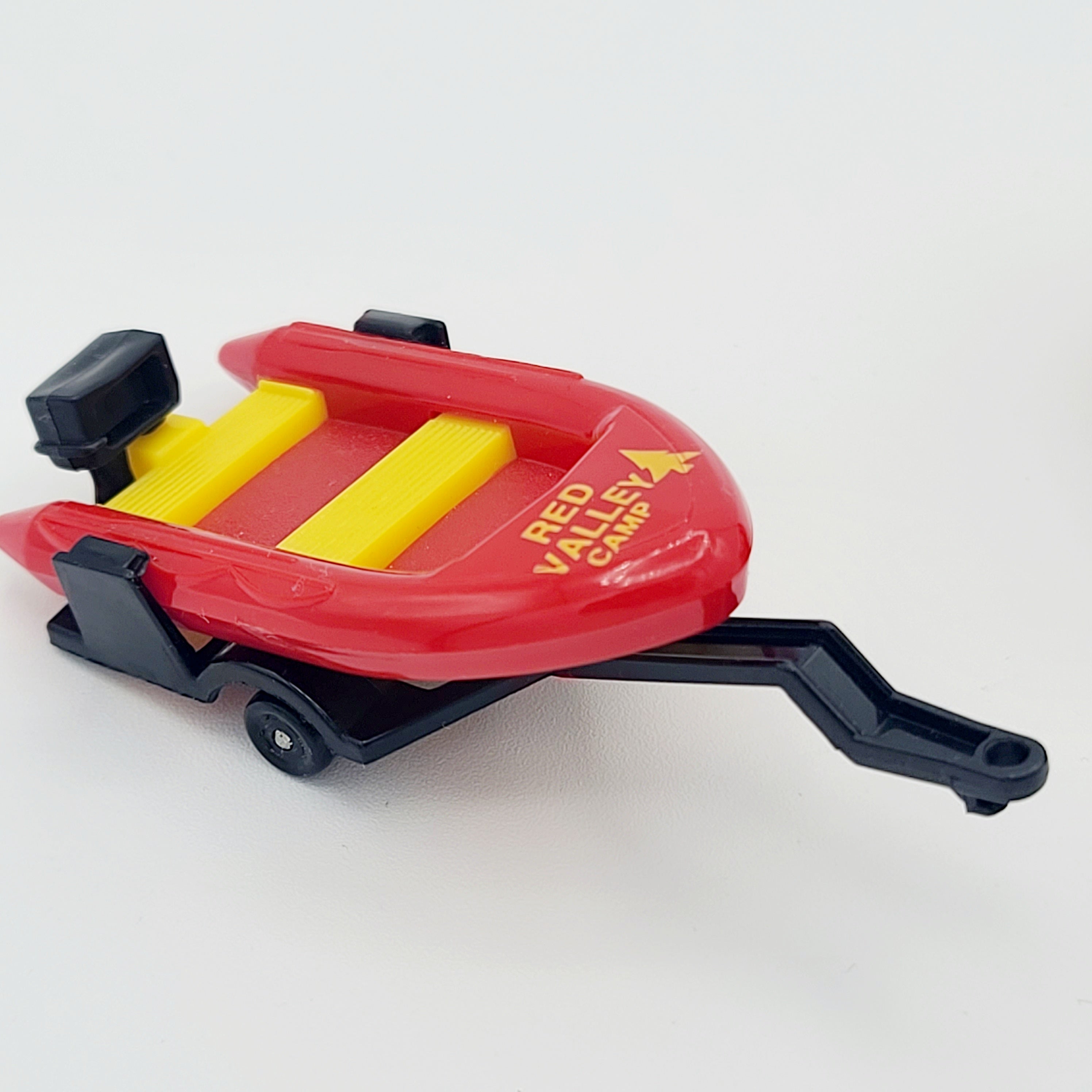 Matchbox Land Rover Ninety w/ Raft Trailer "Red Valley Camp" (1997 - 1998 MBX 5 Pack Exclusive - Land, Sea & Air)